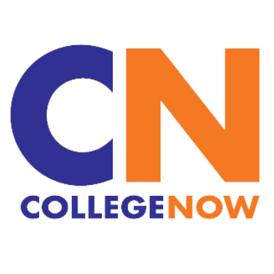 A purple capital C and orange capital N above the word CollegeNow
