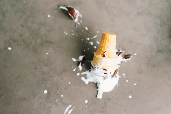 a dropped ice cream cone